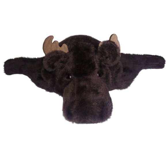Moose Faux Fur Winter Hat Realist Designs Brown Moose Hat Unisex Size Large - Picture 2 of 8